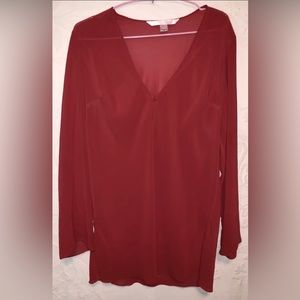 Victoria’s Secret Sheer Red Blouse Sz M